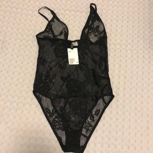 Black lace bodysuit